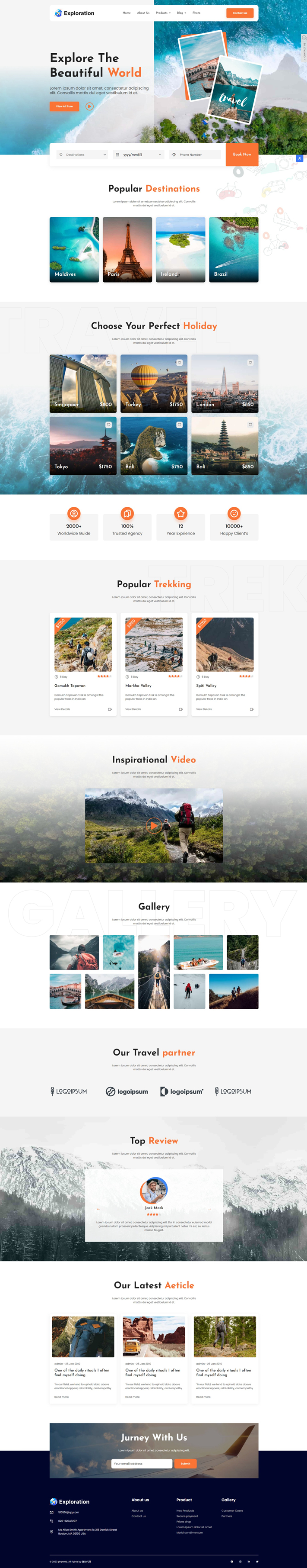 通用簡約的旅游網(wǎng)站模板（英文）